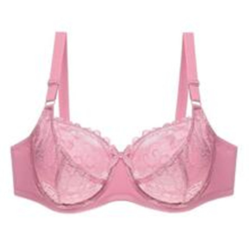 Pure color bra lace women's plus size bra underwear Bean Paste - D&A