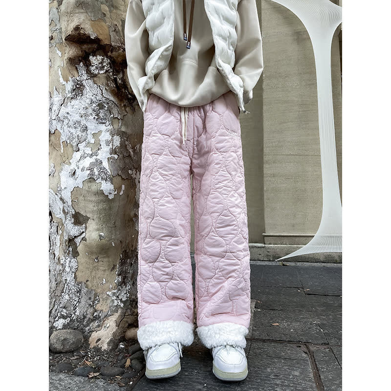 Winter Cotton-padded Waterproof Patchwork Lambskin Cotton Pants - D&A