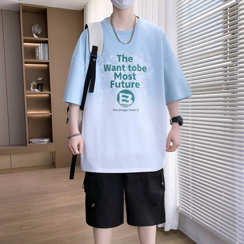 Boys Youth Popularity Printed T-shirt Light Blue - D&A