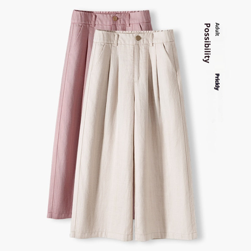 Thin Casual Straight-leg Cotton And Linen Wide-leg Pants - D&A