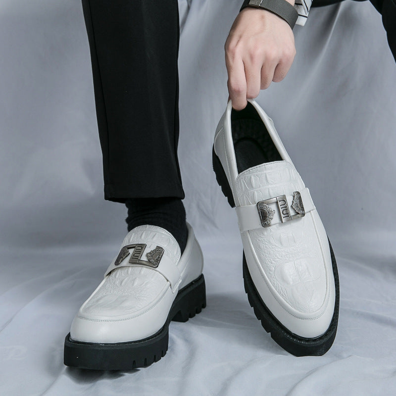 Thick Bottom Slip-on Business Casual Leather Shoes - D&A