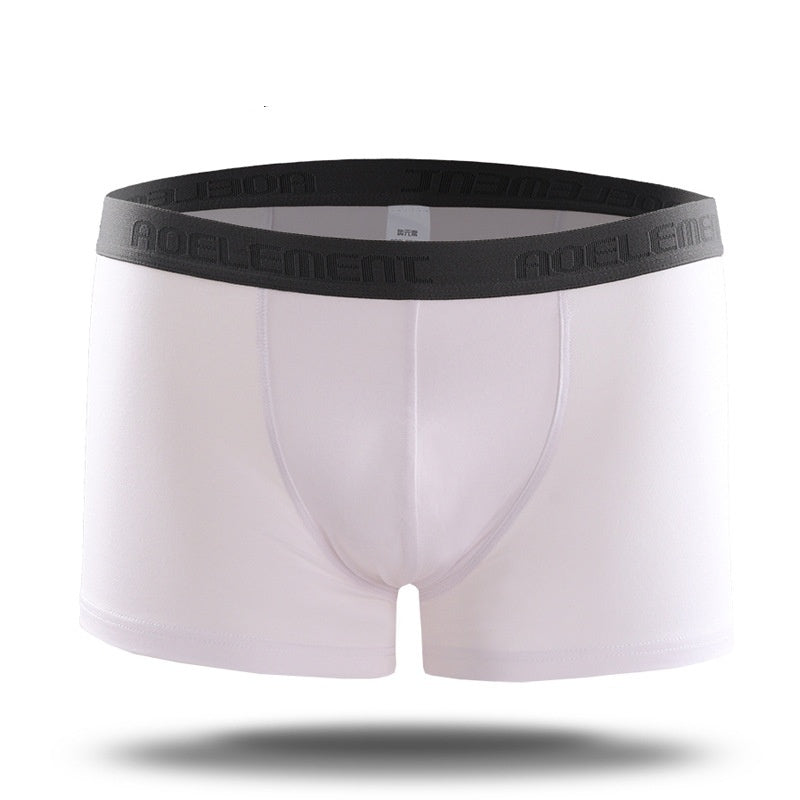 Men's Underwear Mid-waist Boxers Sweat-absorbent Breathable White - D&A