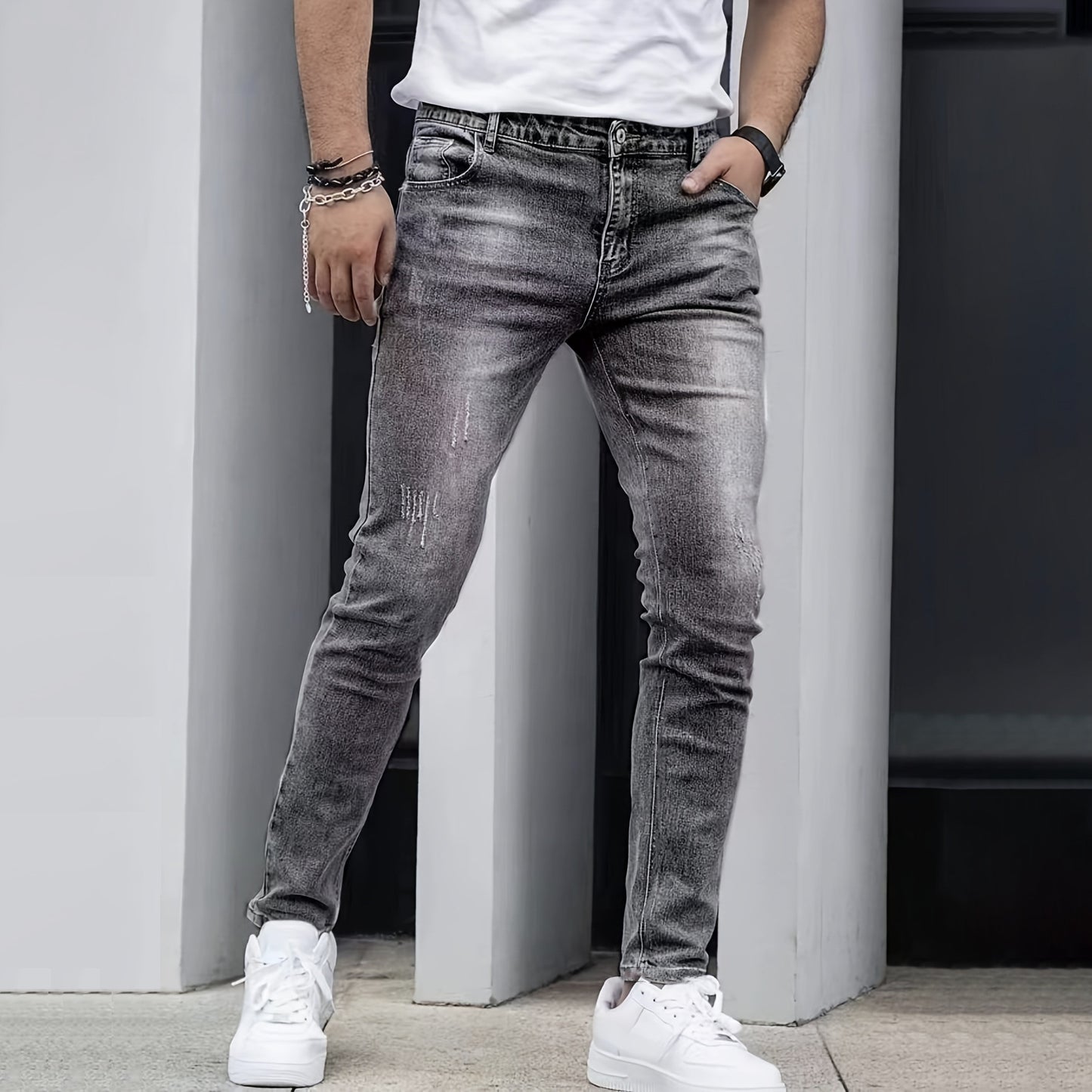 Stretch Men's Casual Solid Color Jeans - D&A