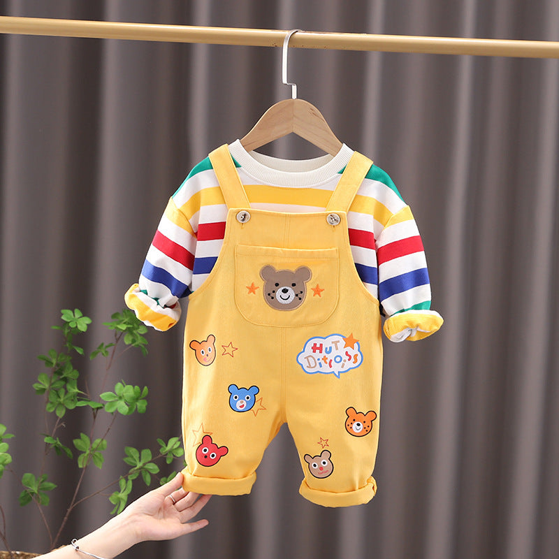 Boys' Top Overalls Suit Yellow - D&A