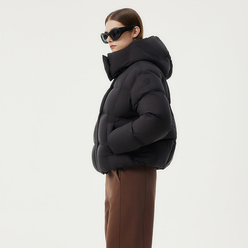Women's Fashion Puff Warm Thick Coat Black - D&A