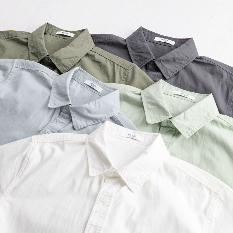 Summer Menswear White Simple Short Sleeve Shirt - D&A