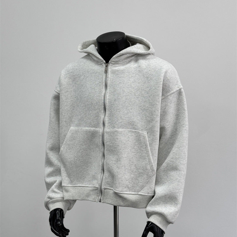 Back Schoolbag Design Men's Coat Flower Gray - D&A