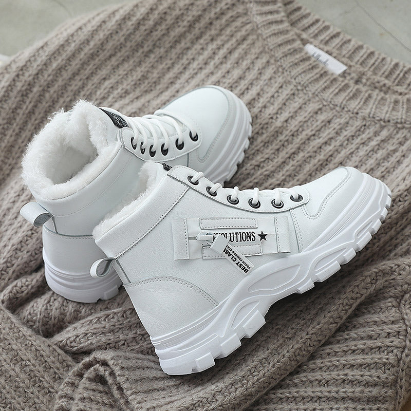 Korean Style Student All-matching Warm High-top Martin Boots - D&A
