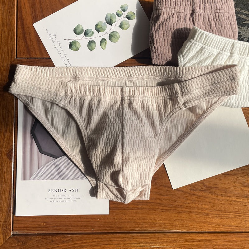 Men's Triangle Underwear Pure Cotton Pants Solid Color Shorts Skin Color - D&A