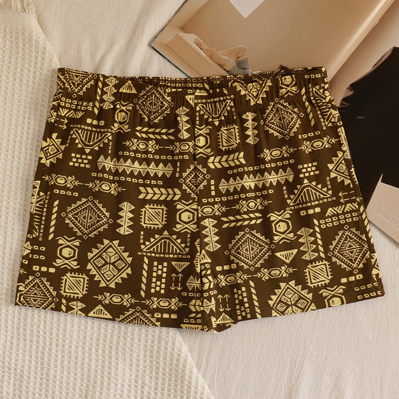 Men's American-style Retro Ethnic Boxers Brown - D&A