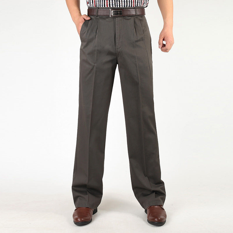 Thick Men's Pure Cotton Casual Pants 18 Dark Gray Thickened - D&A