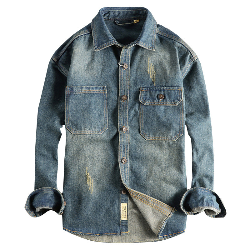 Washed Vintage Denim Shirt For Men - D&A