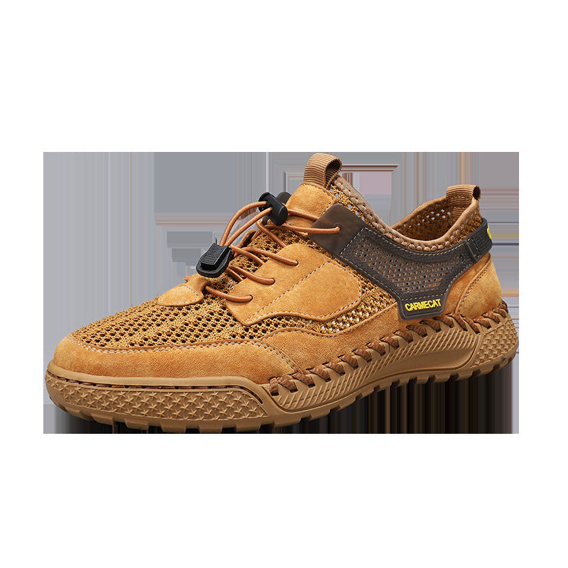 Hand-stitched All-match Breathable Comfortable Genuine Brown - D&A