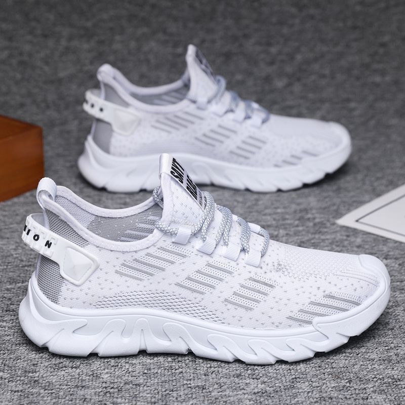 Men's Sports Soft Bottom Light Running Shoes White 921 - D&A