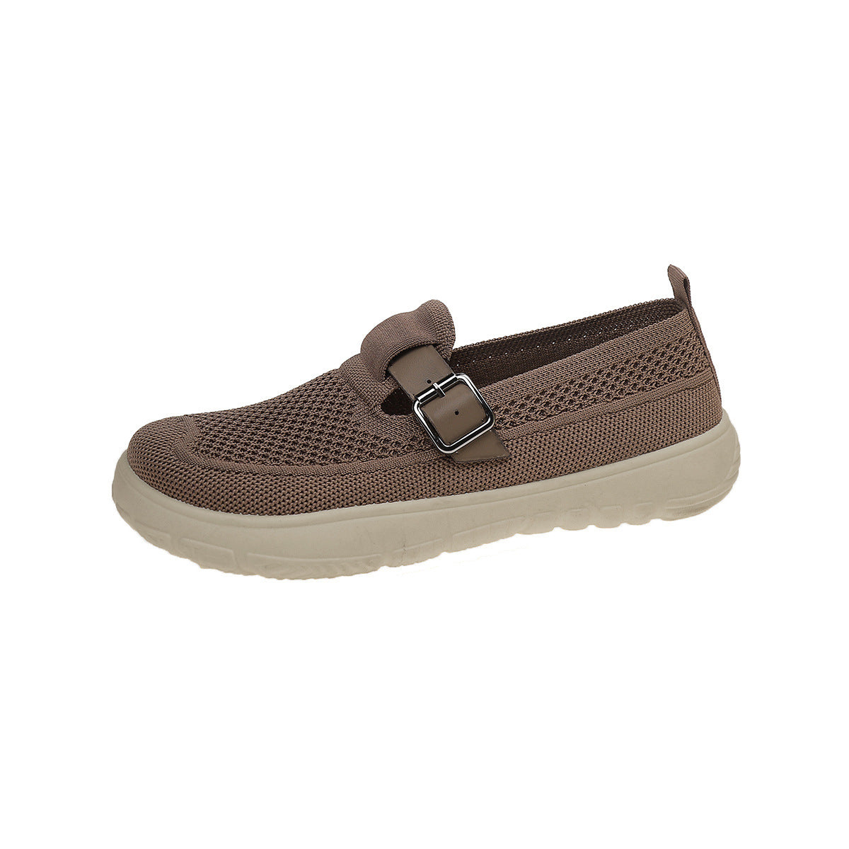 Breathable And Comfortable Sneaker Slip-on Soft Bottom Walking Brown - D&A