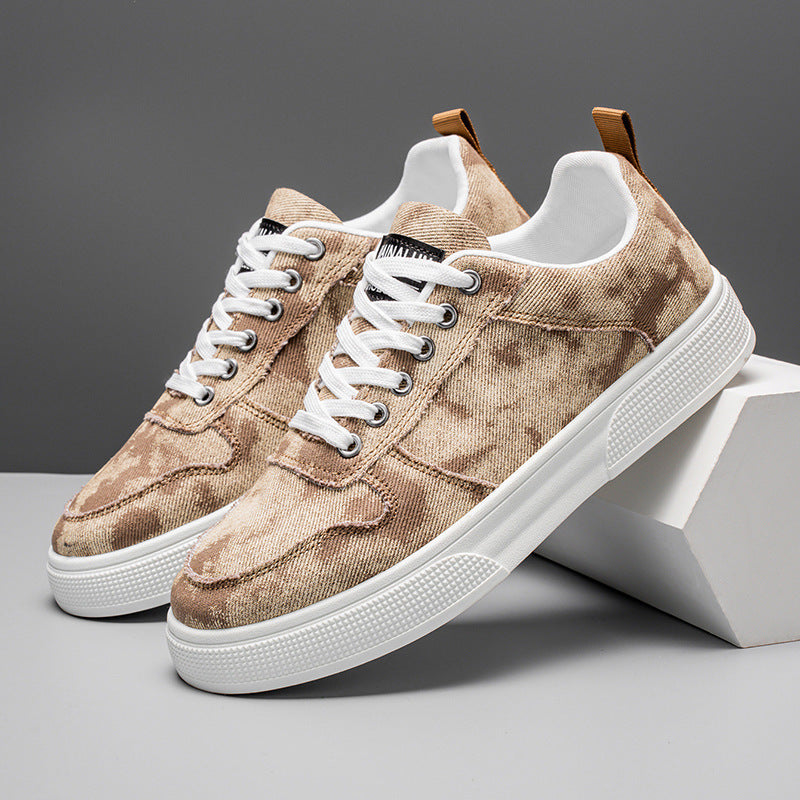 Summer Low-top Canvas Sneakers Increased By Denim Shoes Khaki - D&A