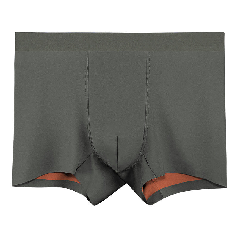 Men's Underwear Modal Double-sided Seamless Boxers Burnt Tea Brown - D&A