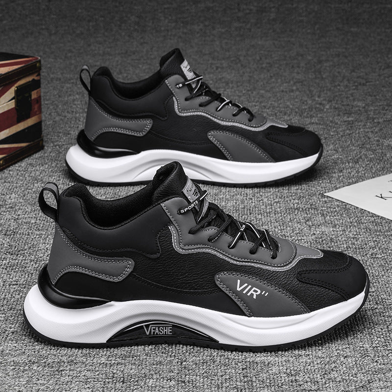 Male Student All-match Soft Bottom Casual Running Shoes G718 Black - D&A