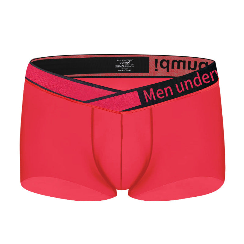 Sexy Gradient Laser Low Waist Modal Comfortable Breathable Men's Underwear Red - D&A