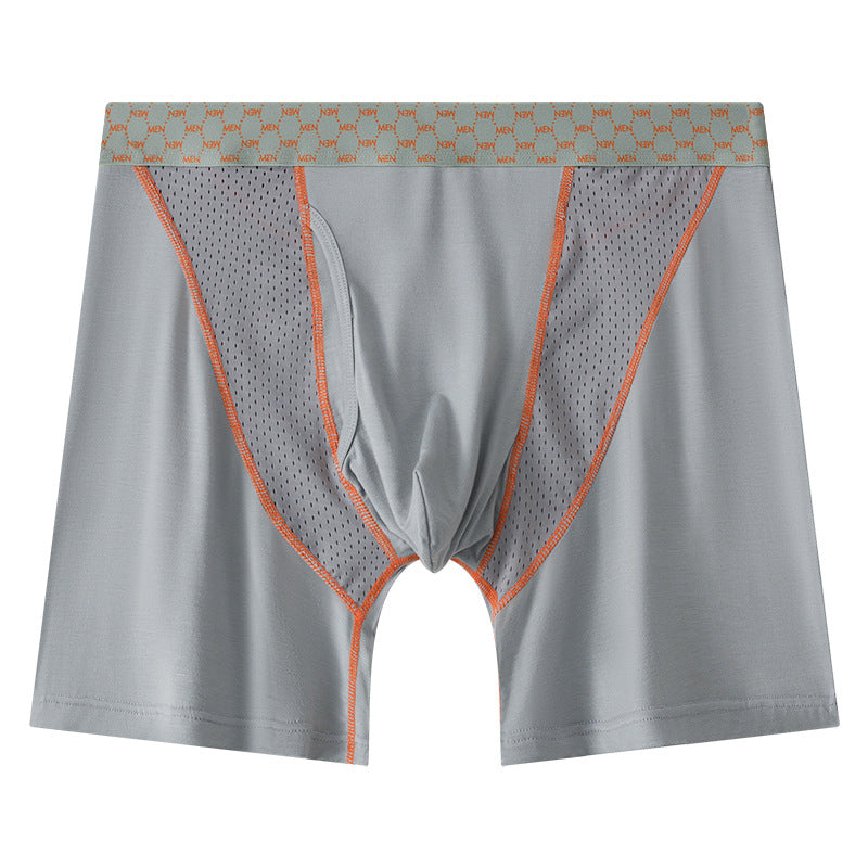 Men's Boxers Transparent Mesh Shorts Light Gray - D&A