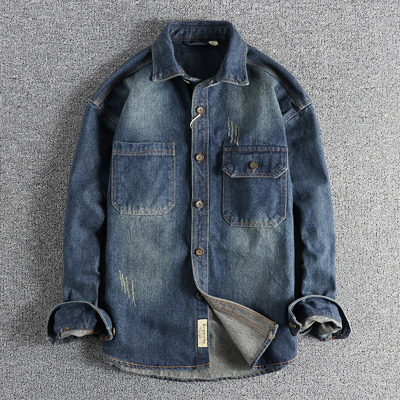 Washed Vintage Denim Shirt For Men - D&A