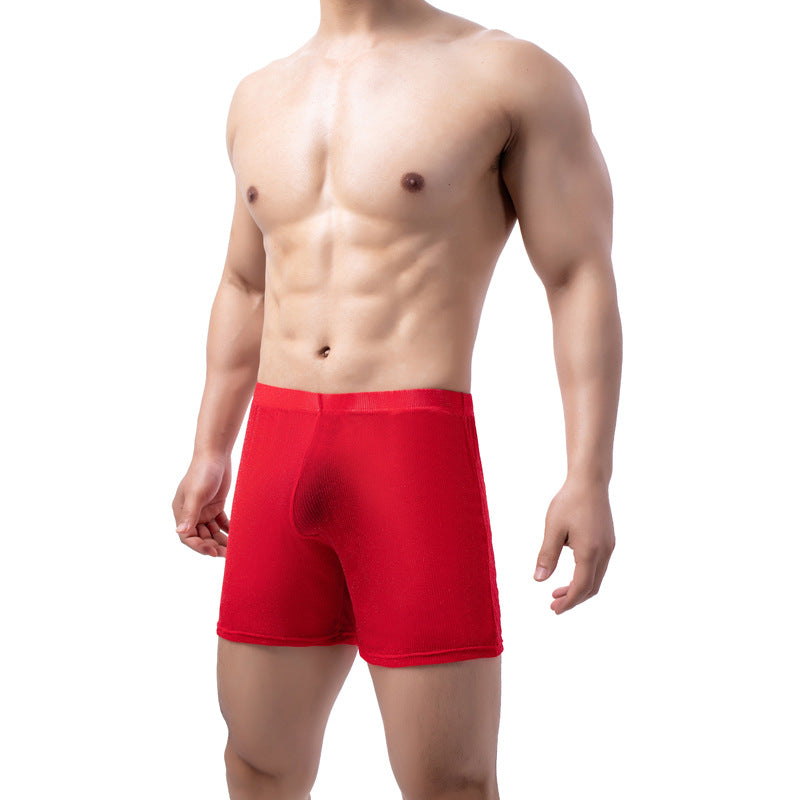 New Men's Leggings Solid Color Fully Transparent Underwear - D&A