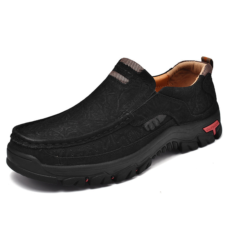 Men's Leather Large Size Casual Shoes 3237Black - D&A