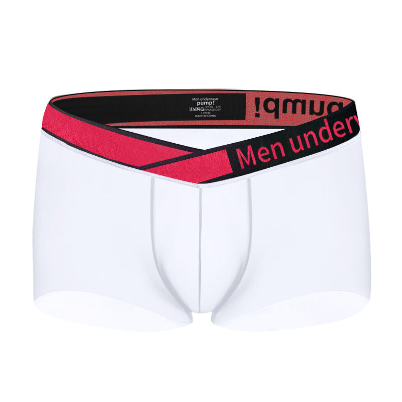 Sexy Gradient Laser Low Waist Modal Comfortable Breathable Men's Underwear White - D&A
