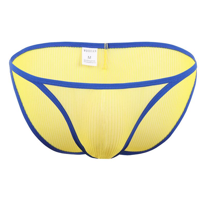 Men's Underwear High Fork Briefs Mesh Yellow - D&A