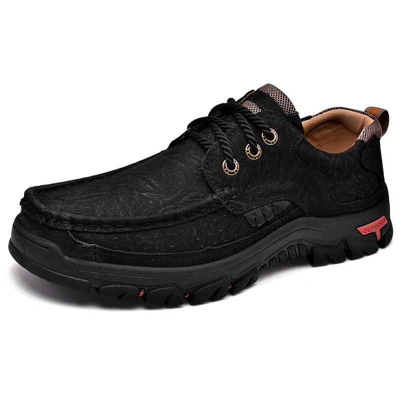 Men's Leather Large Size Casual Shoes 3238Black Tie - D&A