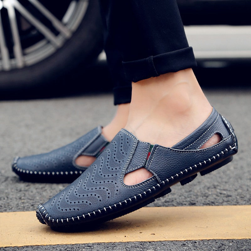 Fashion Men's Closed Toe Casual Breathable Sandals 8503 Blue - D&A