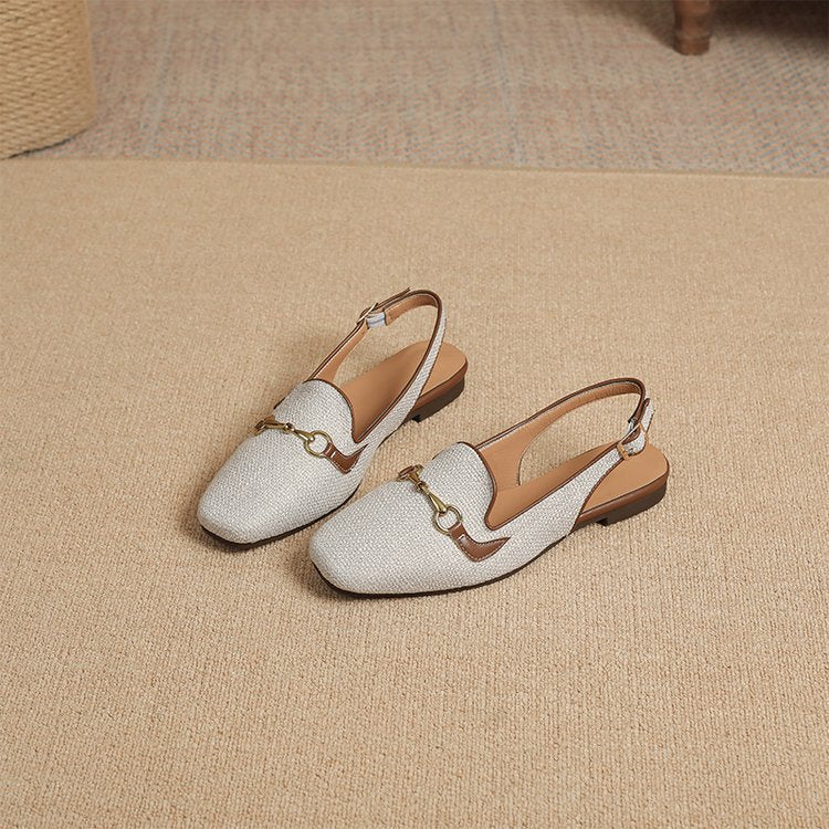Women's Korean-style Fashion Closed Toe Casual Metal Chain Sandals - D&A