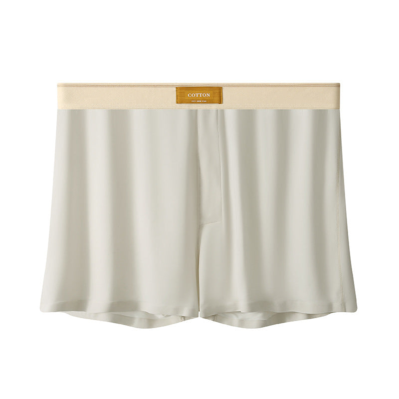 Men's Solid Color Loose Breathable Ice Silk Underwear Rice Apricot - D&A