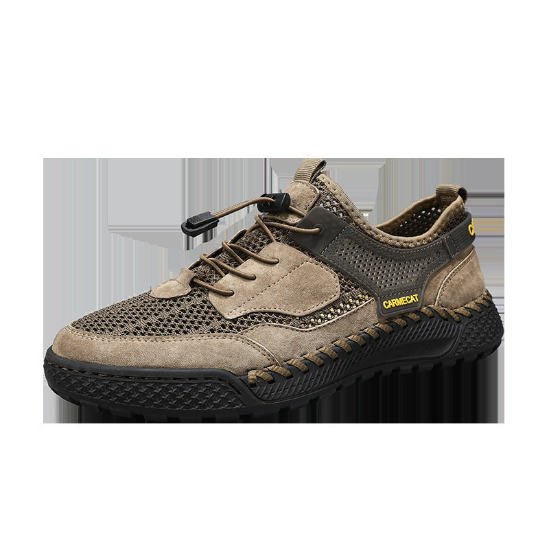 Hand-stitched All-match Breathable Comfortable Genuine Khaki - D&A
