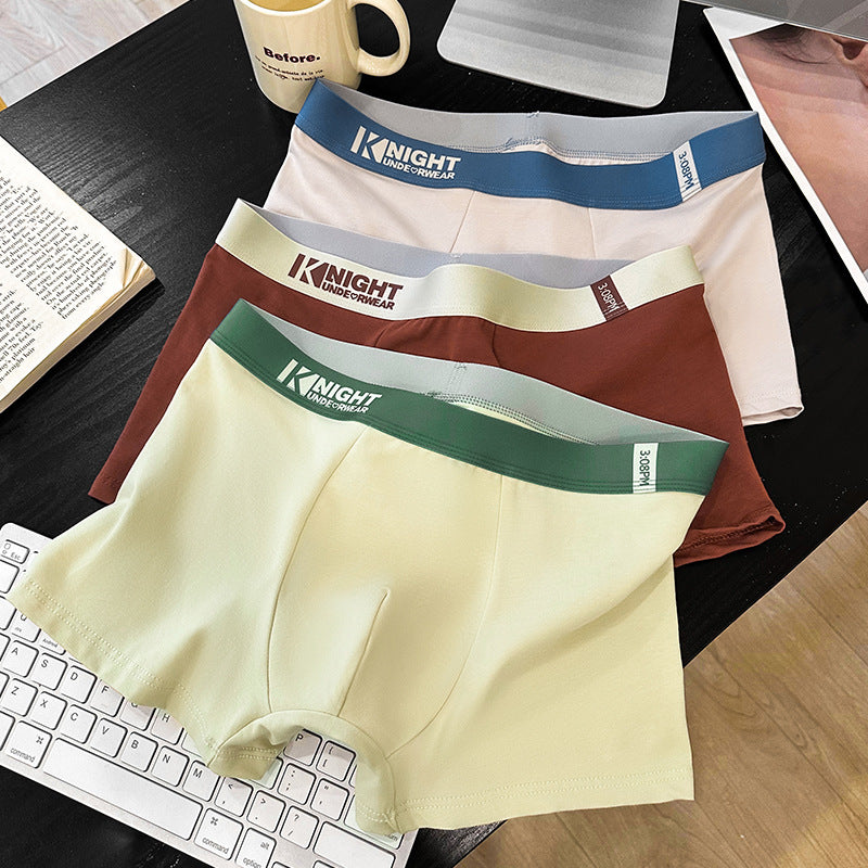 Simple Letter Men's Underwear Cotton Antibacterial Breathable Boxers - D&A