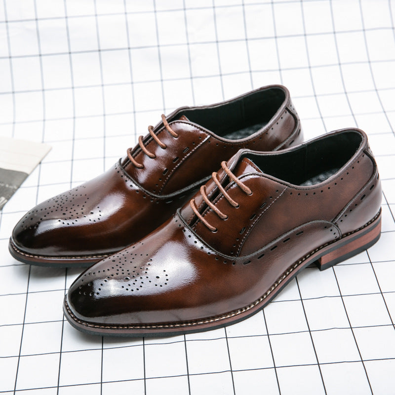 Fashion Men's Business Formal Wear Leather Shoes A9515 Brown - D&A