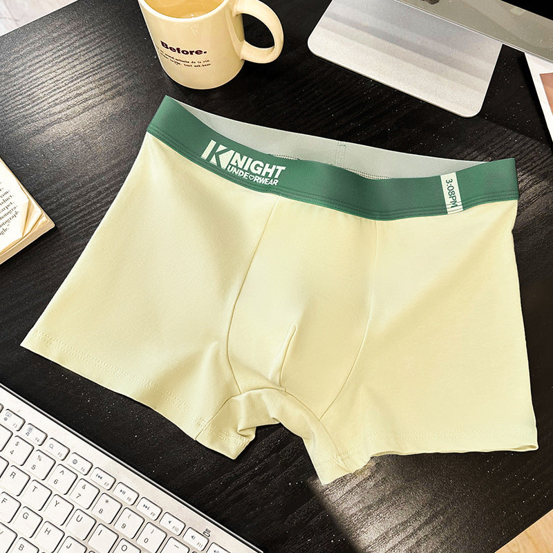 Simple Letter Men's Underwear Cotton Antibacterial Breathable Boxers Lemon Yellow - D&A