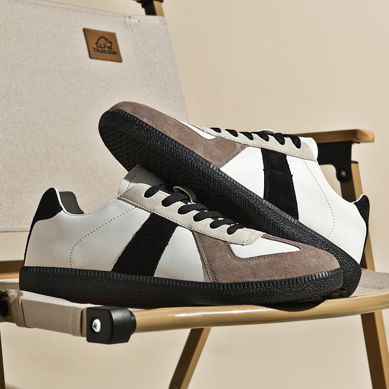 Top Layer Pigskin Leather Sneaker Japanese Canvas Retro Sports Couple Casual Shoes - D&A