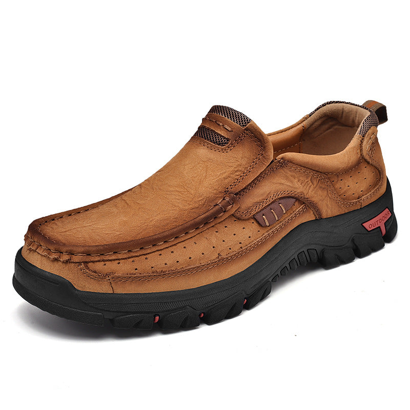 Men's Leather Large Size Casual Shoes 3237Brown - D&A