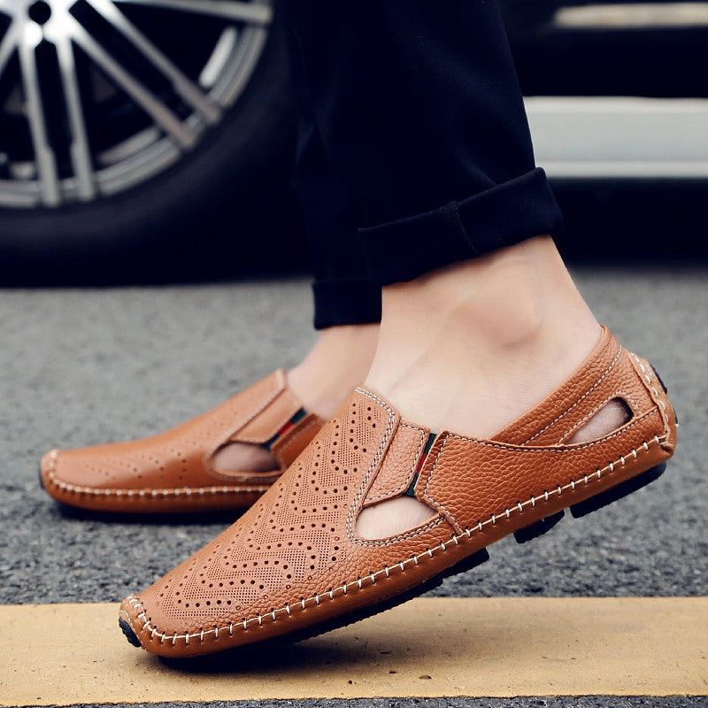 Fashion Men's Closed Toe Casual Breathable Sandals 8503 Brown - D&A