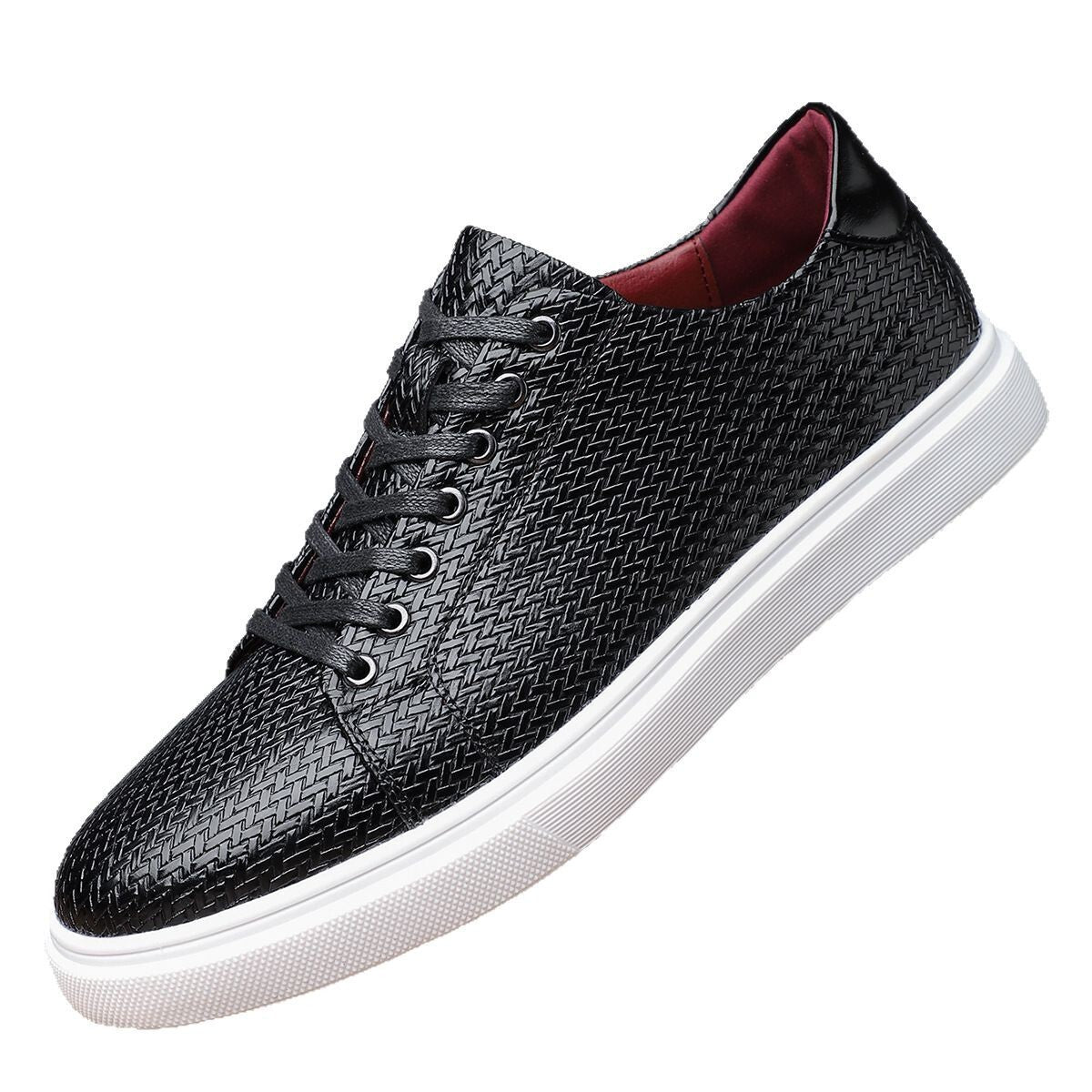 British Style Comfortable Breathable Men's Leather Shoes Low-top Flat Business - D&A