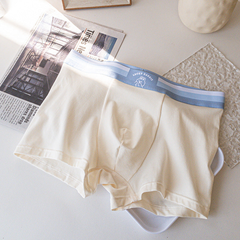 Men's Underwear Mid-waist Cartoon Rabbit Modal Cotton Bars M White Rabbit - D&A