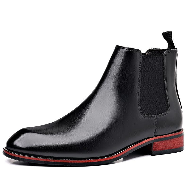 Chelsea Boots Men's Autumn Breathable Pointed Toe Black - D&A