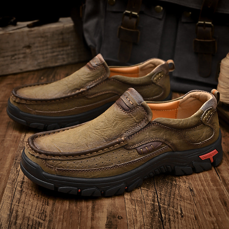 Men's Leather Large Size Casual Shoes - D&A