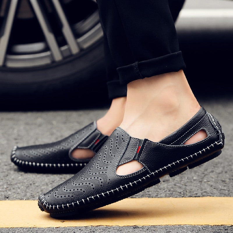 Fashion Men's Closed Toe Casual Breathable Sandals 8503 Black - D&A