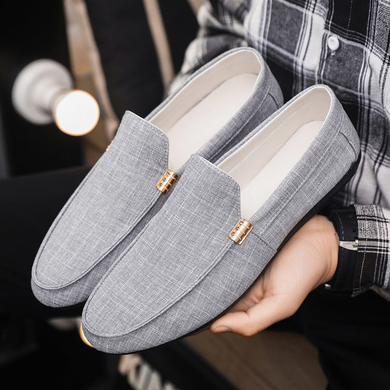 Fashion Business Breathable Soft Bottom Men's Casual Shoes Gray - D&A