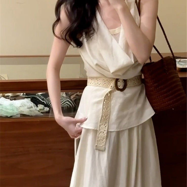 Very Beautiful And Beautiful Tight Waist Vest Dress - D&A