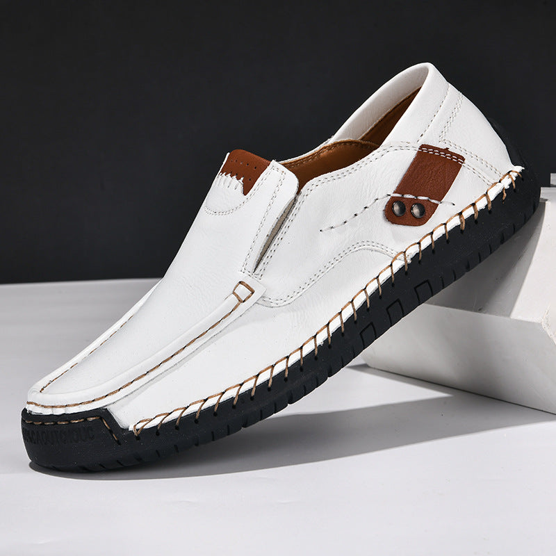 Men's Business Casual Shoes With Foot Covers White - D&A