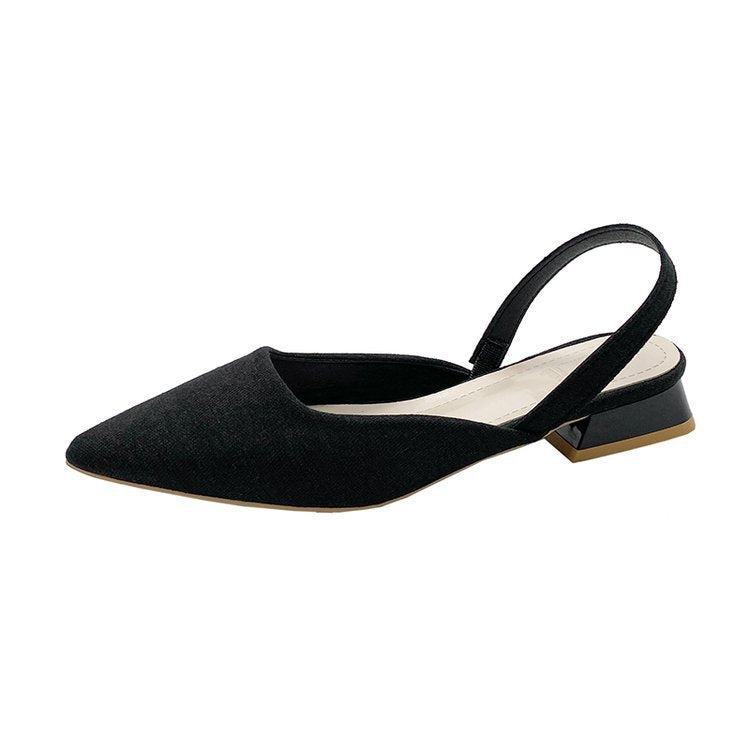 Women's Fashion Personality Solid Color Sandals Black - D&A