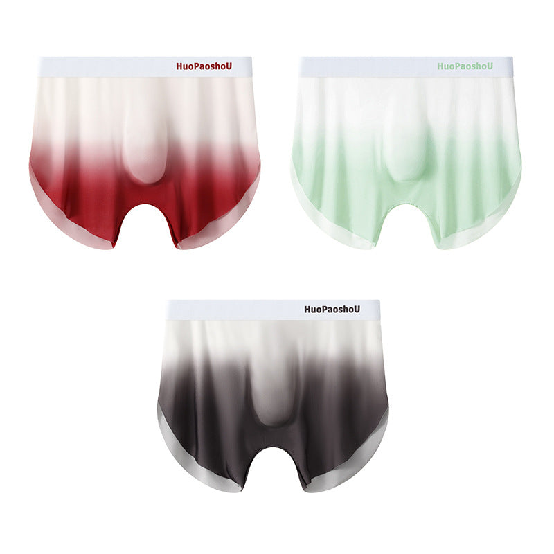 New Ice Silk Huajielong Men's Underwear Red Green Dark Gray - D&A